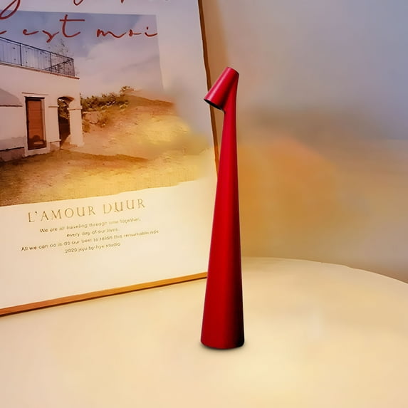 Touch Cordless Small Table Lamps, 3 Levels Brightness Portable Desk Lamp, Rechargeable Battery Operated Lights for Living Room, Outdoor, Restaurant, Bedside, Cafe, Baby Night Light, Gifts L Red