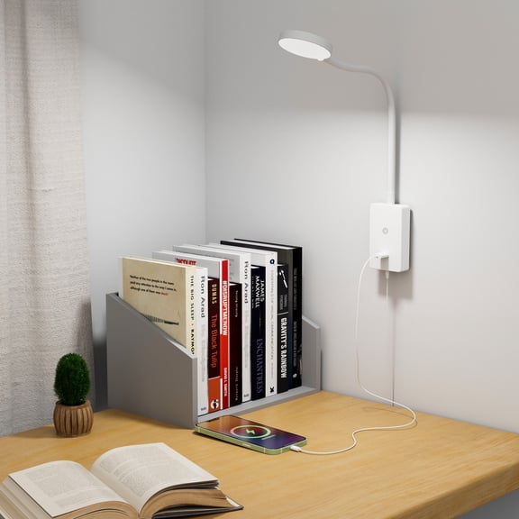 Touch Dimmable LED Bedside Wall Mounted Reading Lamp for Bedroom Nightstand, 4 Brightness Levels (100%- 70%- 35%- 15%), 120° Wide Angle Neutral White Lighting, with 5V2A USB Output Port