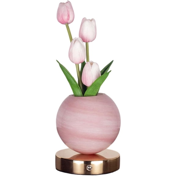 Touch Dimmable Table Lamp, Preserved Flower USB Rechargeable for Bedroom Living Room