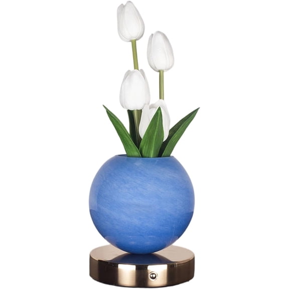Touch Dimmable Table Lamp with Preserved Flower, USB Rechargeable, for Bedroom Living Room
