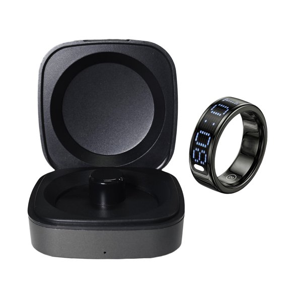 Touch Display Fitness Counting Wearable Counter Rings, App Sync, Wellness Data View, Charging Case Adults Daily