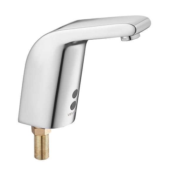 Touch-Free Bathroom Sink Faucet with Motion Detection, Single Hole Mount Design, Chrome Finish, Cold Water, Battery Operated, for 9/16 in Commercial Lavatory Pipe