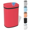 thumbnail image 1 of Touch Free Stainless Steel Trash Can 13 Gallon for Kitchen, Automatic Garbage Can with Lid Trash Bin for Bathroom Kitchen Wastebaskets for Bedroom Auto Open Trash Cans Motion Sensor, Red, 1 of 7