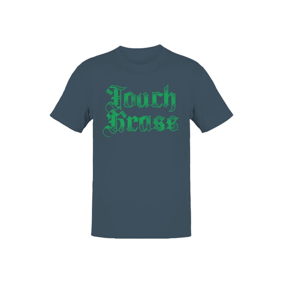 Touch Grass Gothic Typography Men's T-shirt