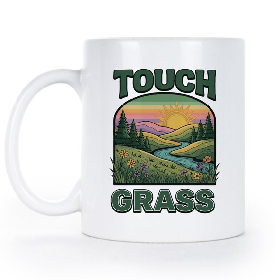 Touch Grass Mug Go Outside Meme Coffee Cup Happy Earth Day Internet Humor Gift