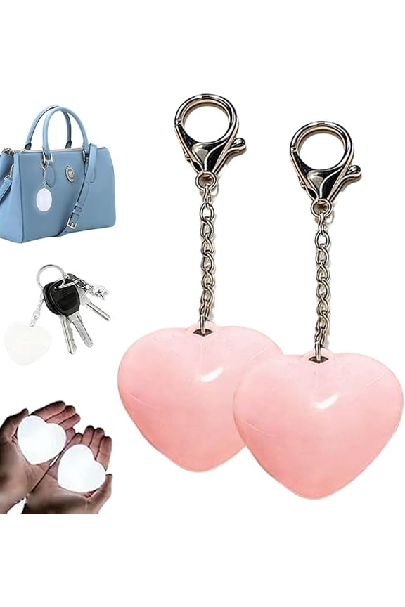 Touch Heart Glow Keyring, Purse Lights for Inside Purse, Shaped Glowing Love Wallet Light, Touch Compact LED Mini Lamp(2PCS-B)