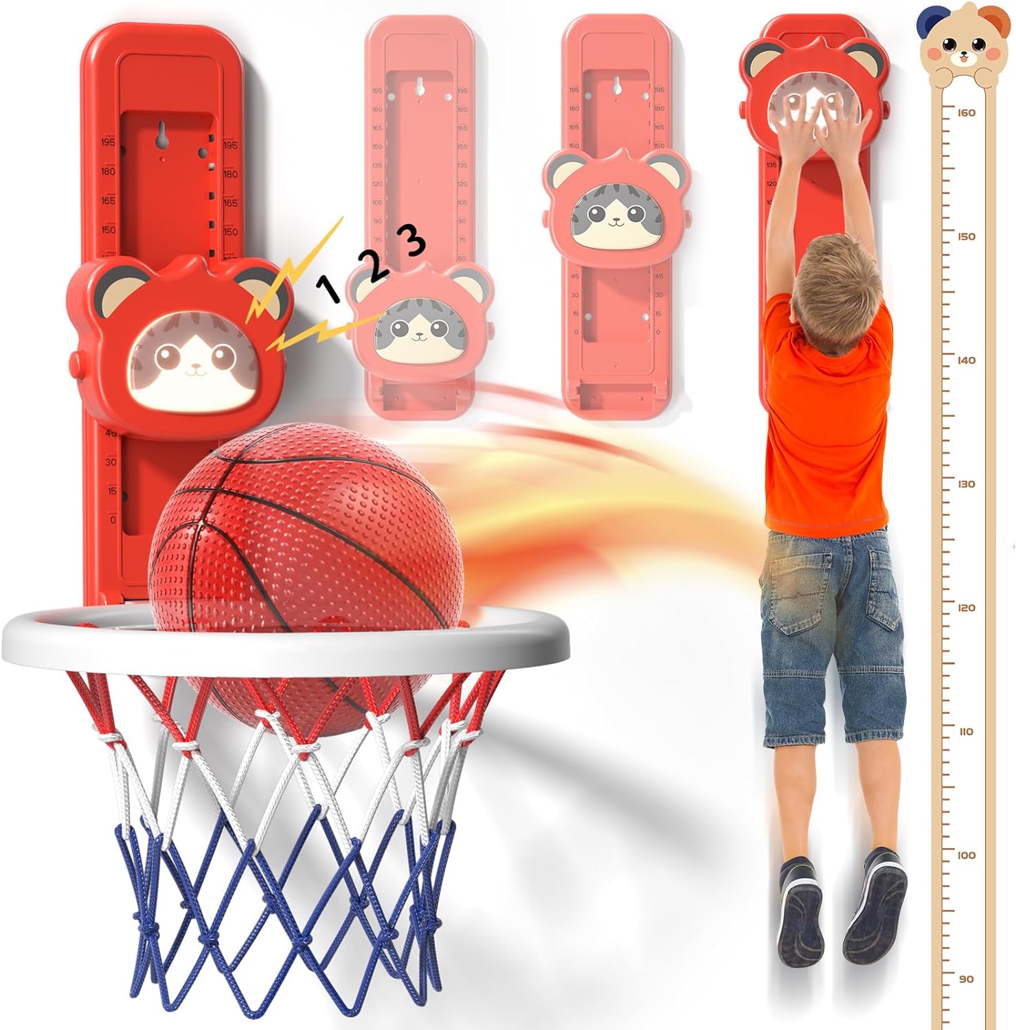 Touch High Jump Basketball Hoop Indoor Toys Help Kids Grow Taller