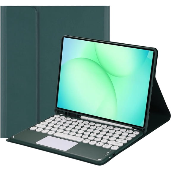 Touch Keyboard Case for Samsung Galaxy Tab A11+ Plus 11-inch 2025 and A9+ Plus 11-inch 2023, with Pencil Holder - Magnetically Detachable Touch Bluetooth Keyboard