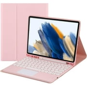 Touch Keyboard Case for Samsung Galaxy Tab A8 10.5 Inch 2022 Model SM-X200/X205/X207, with Pencil Holder - Magnetically Detachable Touch Bluetooth Keyboard