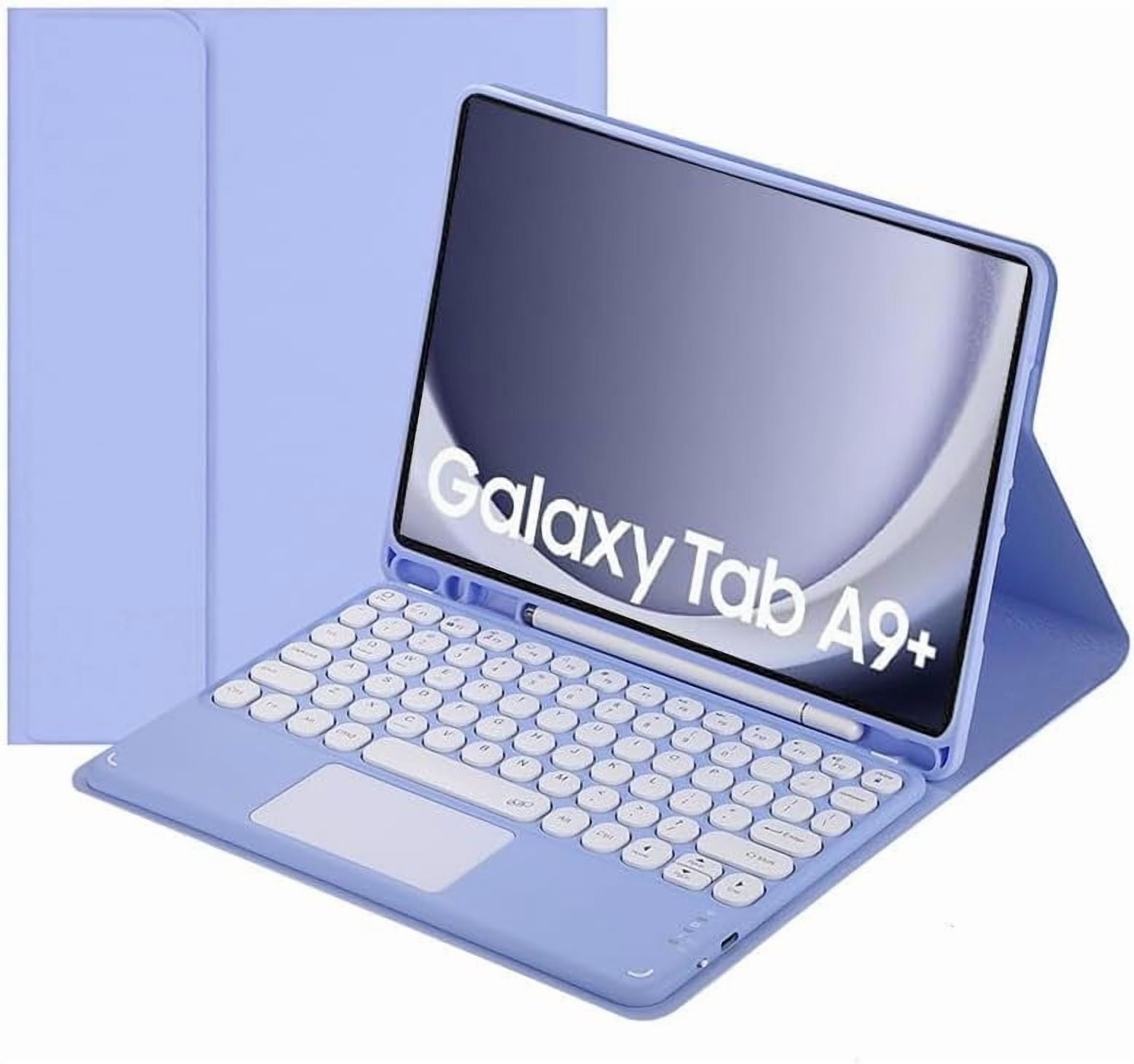 Touch Keyboard Case for Samsung Galaxy Tab A9 Plus 11'' 2023 (SM-X210/X216/X218), with Pencil Holder - Magnetically Detachable Touch Bluetooth Keyboard