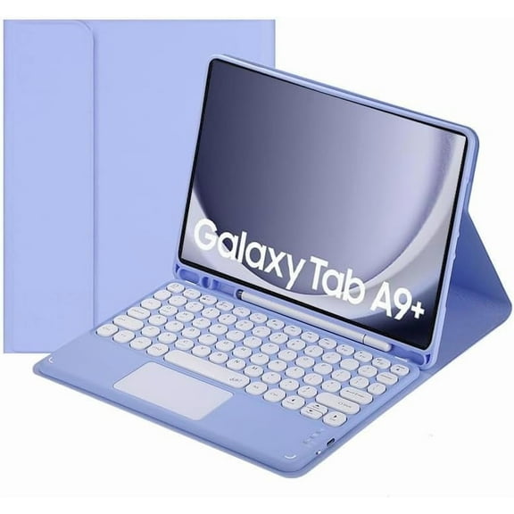 Touch Keyboard Case for Samsung Galaxy Tab A9 Plus 11'' 2023 (SM-X210/X216/X218), with Pencil Holder - Magnetically Detachable Touch Bluetooth Keyboard