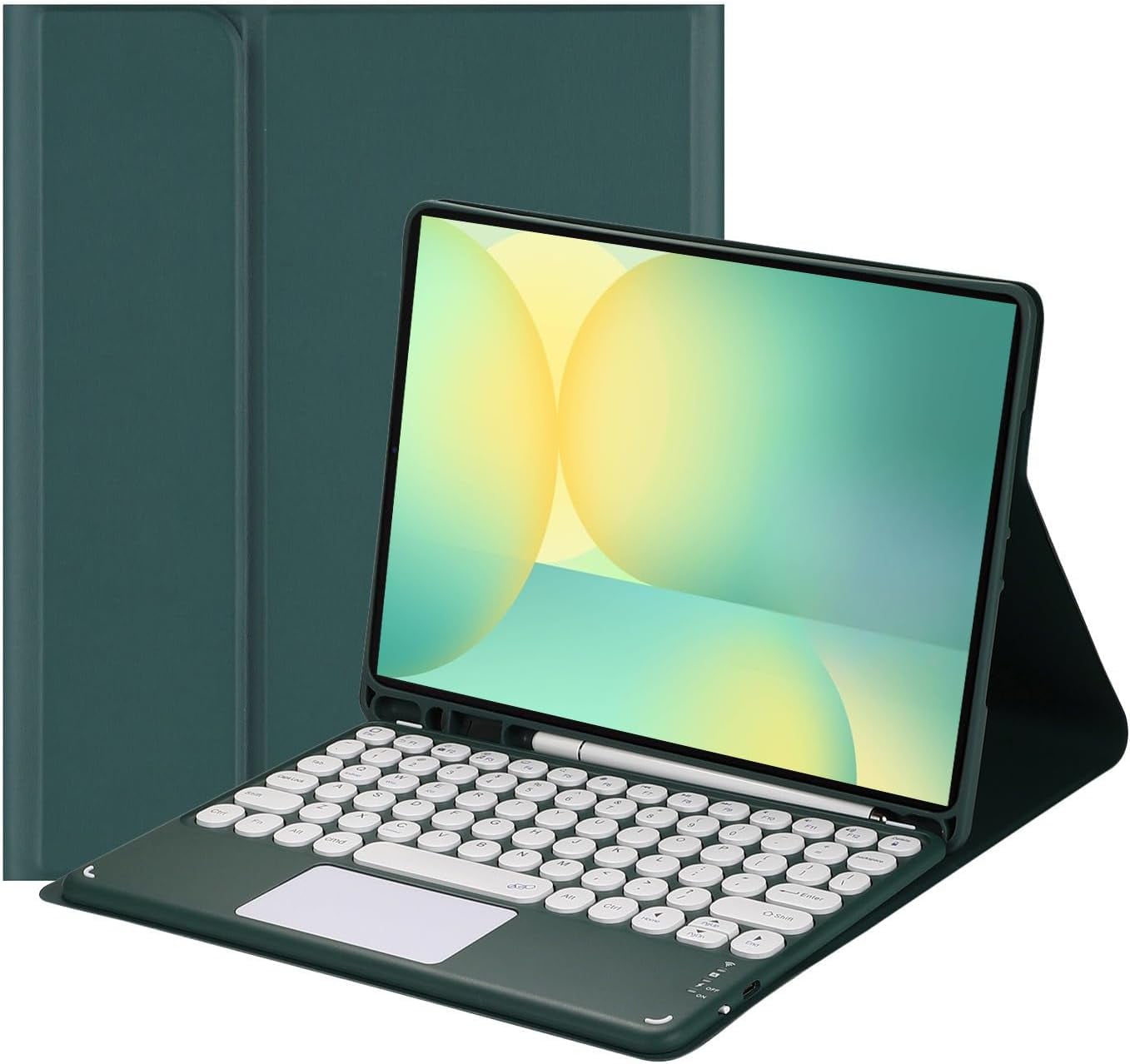 Touch Keyboard Case for Samsung Galaxy Tab S10 FE+ Plus 13.1 Inch 2025 Model (X620/X626B), with Pencil Holder - Magnetically Detachable Touch Bluetooth Keyboard