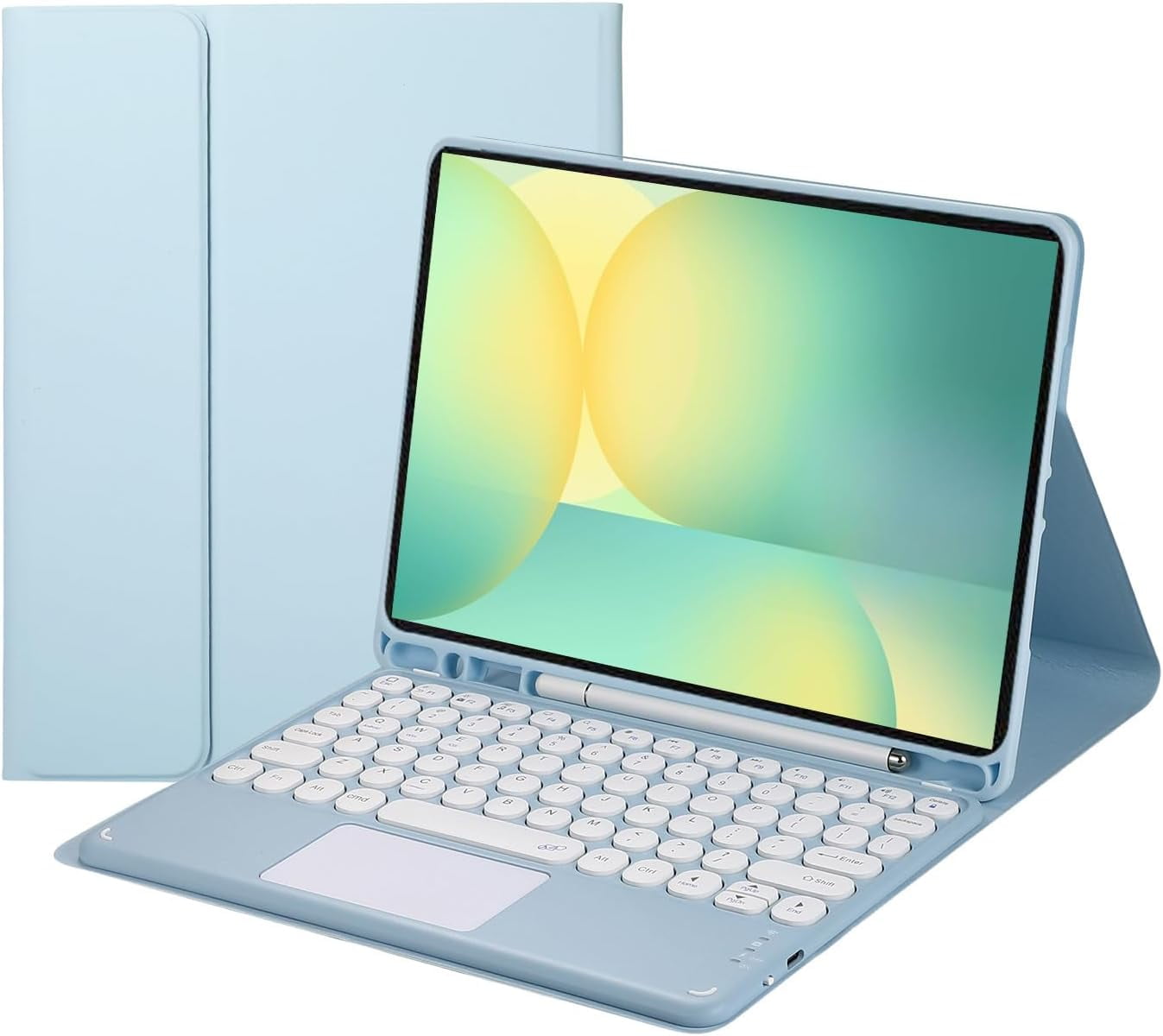 Touch Keyboard Case for Samsung Galaxy Tab S10 FE+ Plus 13.1 Inch 2025 Model (X620/X626B), with Pencil Holder - Magnetically Detachable Touch Bluetooth Keyboard
