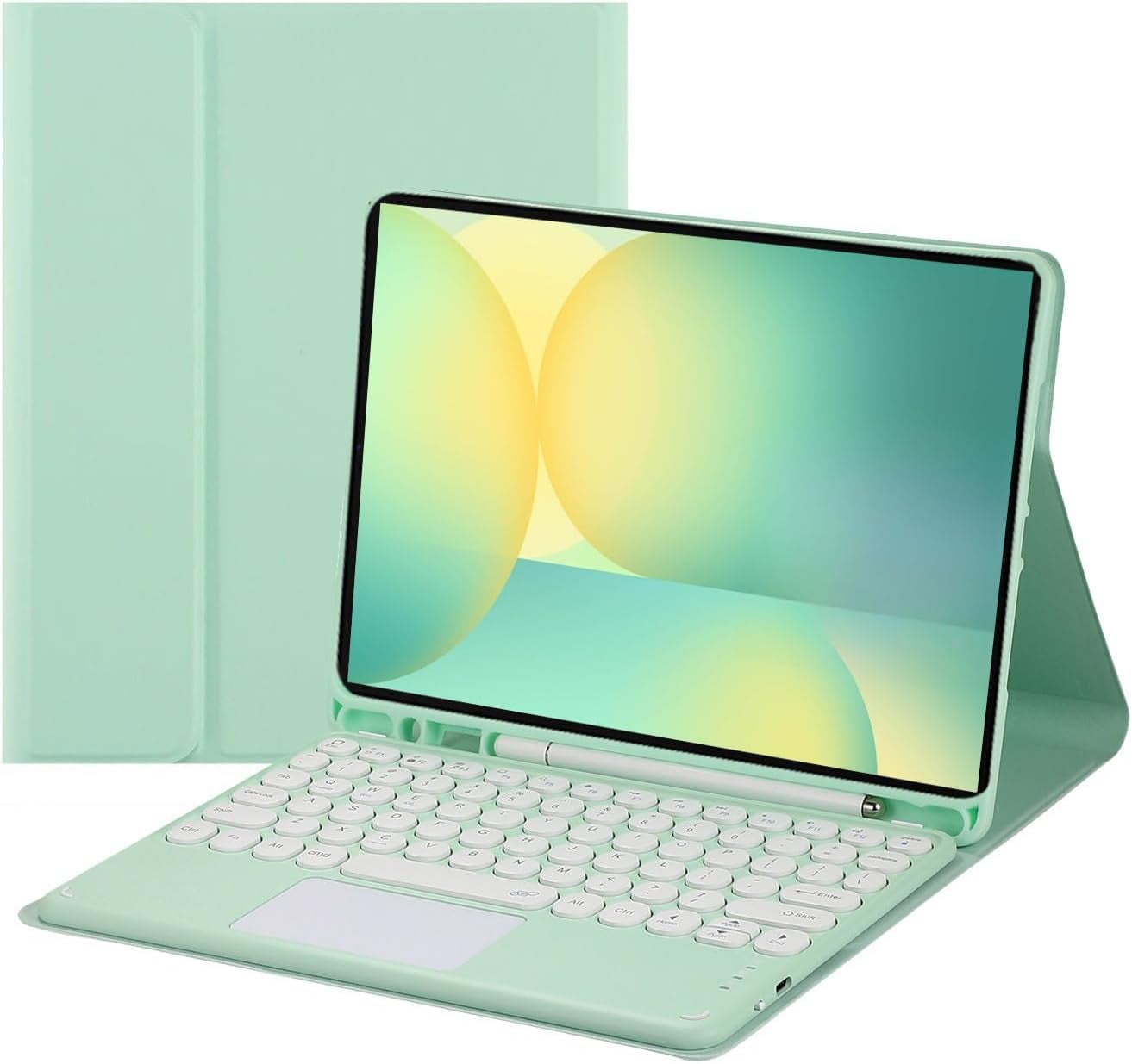 Touch Keyboard Case for Samsung Galaxy Tab S10 FE+ Plus 13.1 Inch 2025 Model (X620/X626B), with Pencil Holder - Magnetically Detachable Touch Bluetooth Keyboard