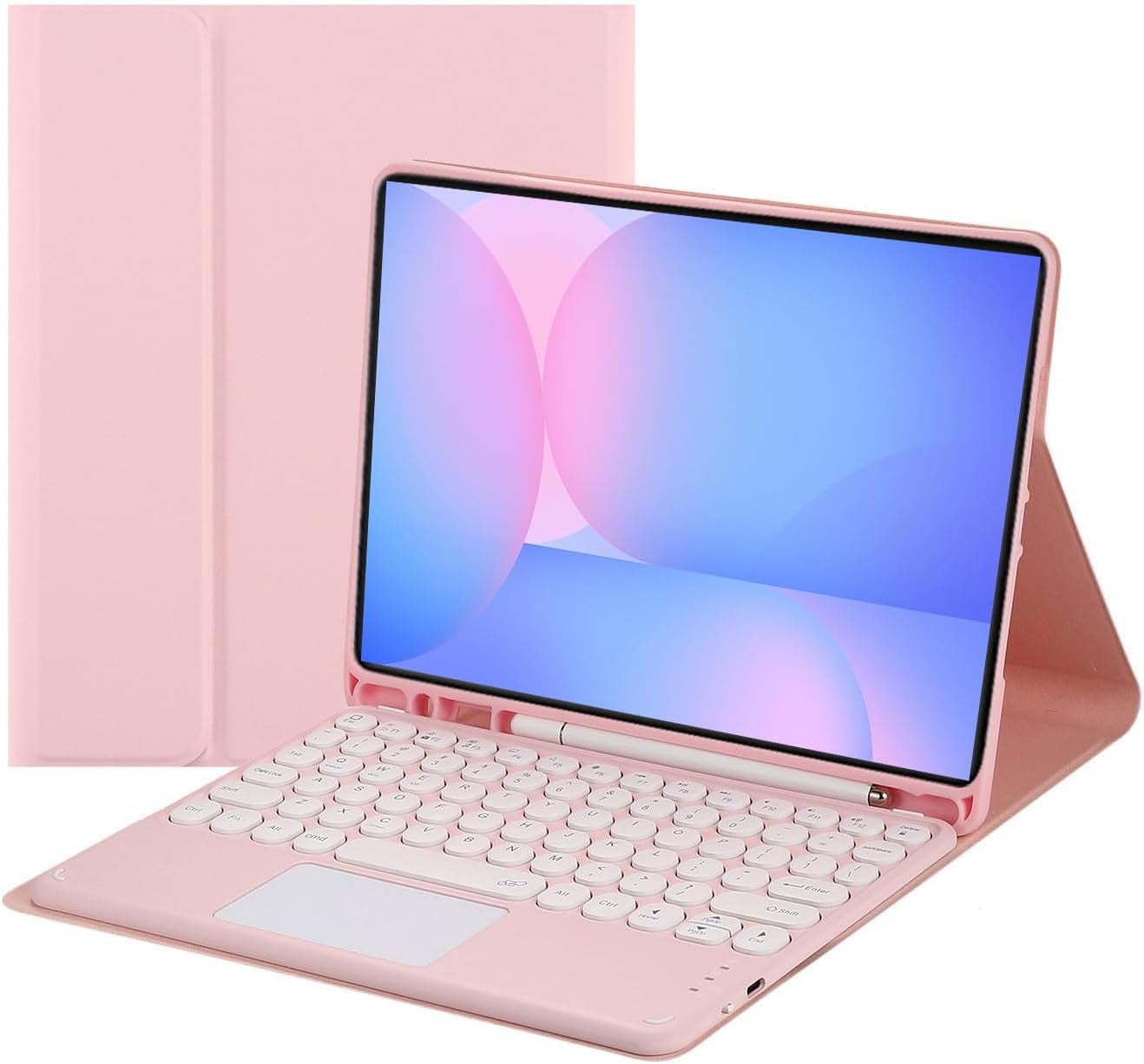 Touch Keyboard Case for Samsung Galaxy Tab S10 FE/ S9 FE 5G 10.9 Inch/Tab S9 11 Inch, with Pencil Holder - Magnetically Detachable Touch Bluetooth Keyboard