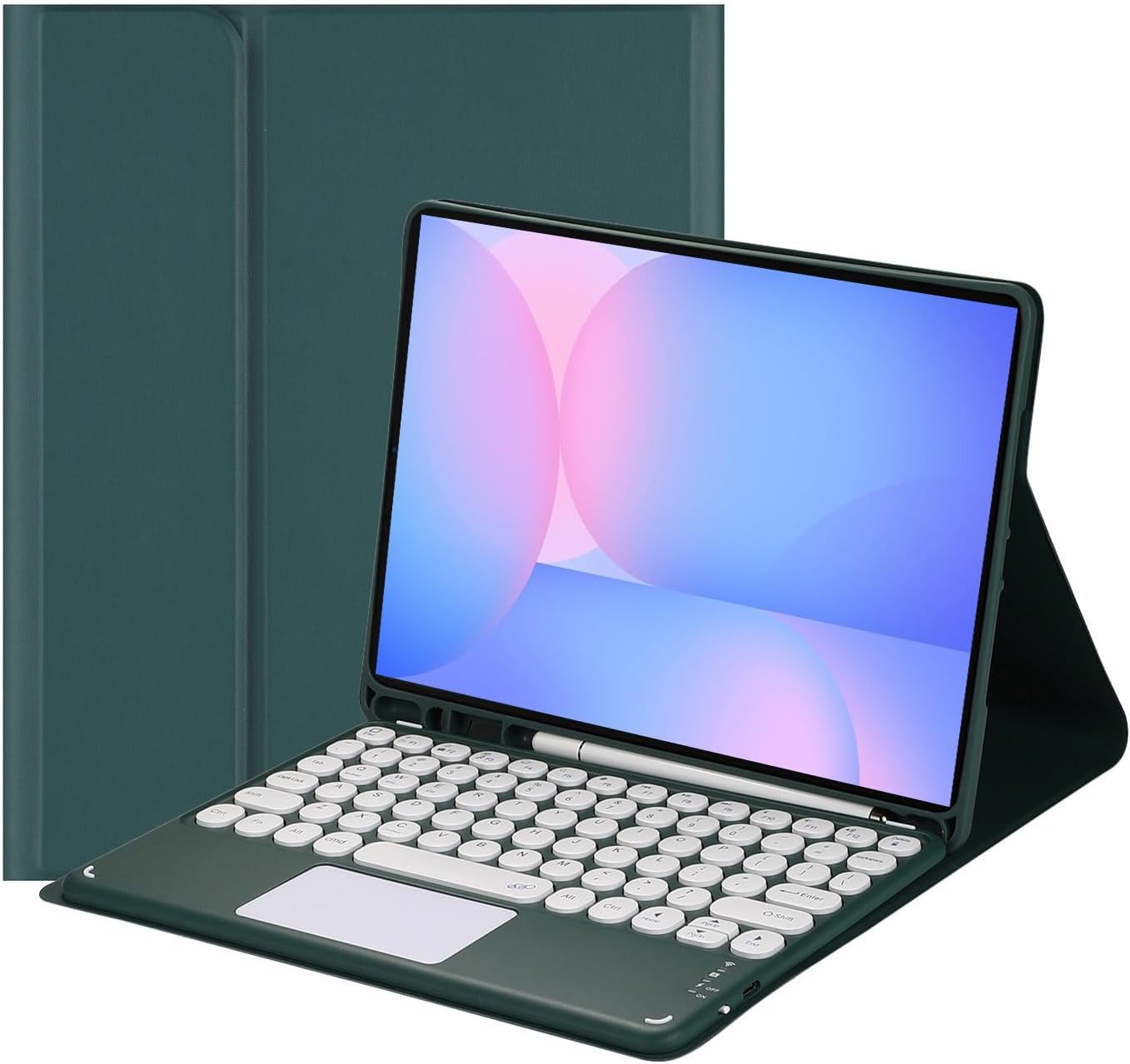 Touch Keyboard Case for Samsung Galaxy Tab S10 FE/ S9 FE 5G 10.9 Inch/Tab S9 11 Inch, with Pencil Holder - Magnetically Detachable Touch Bluetooth Keyboard