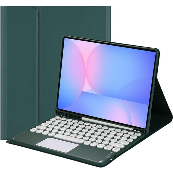 Touch Keyboard Case for Samsung Galaxy Tab S10 FE/ S9 FE 5G 10.9 Inch/Tab S9 11 Inch, with Pencil Holder - Magnetically Detachable Touch Bluetooth Keyboard