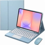 Touch Keyboard Case for Samsung Galaxy Tab S10 Lite/ S10 FE/ S9 FE 10.9 Inch/Tab S9 11 Inch, with Mouse - Magnetically Detachable Touch Bluetooth Keyboard