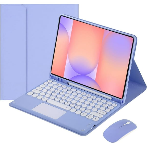 Touch Keyboard Case for Samsung Galaxy Tab S10 Lite/ S10 FE/ S9 FE 10.9 Inch/Tab S9 11 Inch, with Mouse - Magnetically Detachable Touch Bluetooth Keyboard