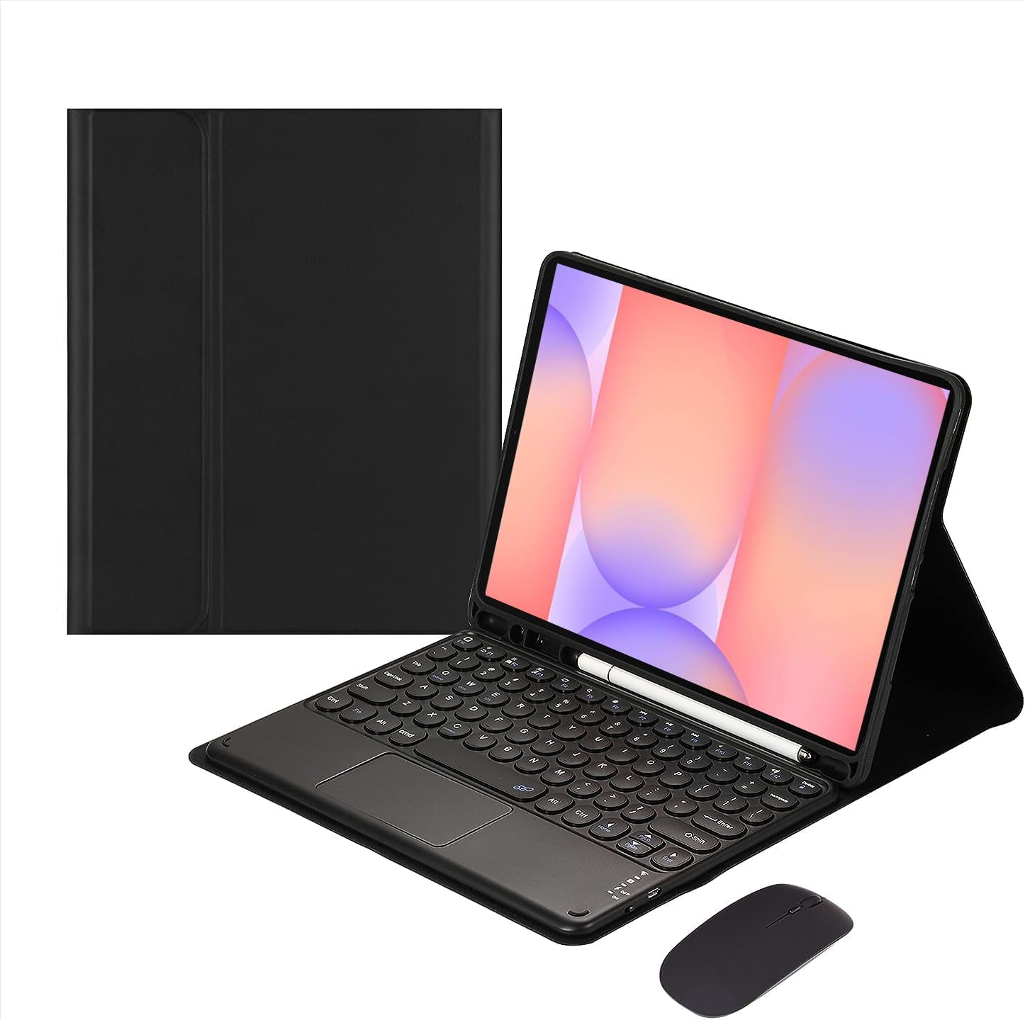Touch Keyboard Case for Samsung Galaxy Tab S10 Lite/ S10 FE/ S9 FE 10.9 Inch/Tab S9 11 Inch, with Mouse - Magnetically Detachable Touch Bluetooth Keyboard