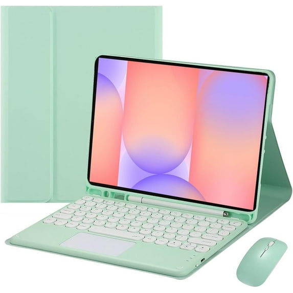 Touch Keyboard Case for Samsung Galaxy Tab S10 Lite/ S10 FE/ S9 FE 10.9 Inch/Tab S9 11 Inch, with Mouse - Magnetically Detachable Touch Bluetooth Keyboard