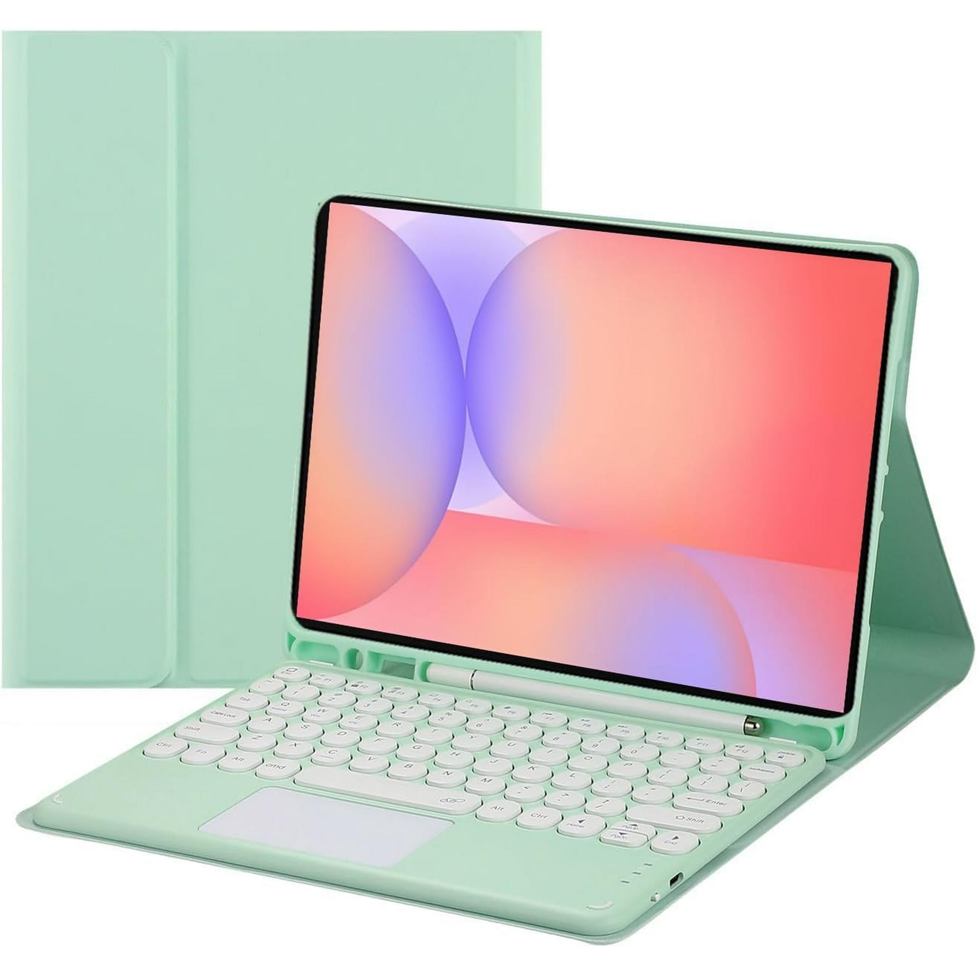 Touch Keyboard Case for Samsung Galaxy Tab S10 Lite/ S10 FE/ S9 FE 10.9 Inch/Tab S9 11 Inch, with Pencil Holder - Magnetically Detachable Touch Bluetooth Keyboard