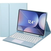 Touch Keyboard Case for Samsung Galaxy Tab S10+ Plus/ S9 FE+ Plus/Galaxy Tab S9+ Plus 12.4”, with Pencil Holder - Magnetically Detachable Touch Bluetooth Keyboard