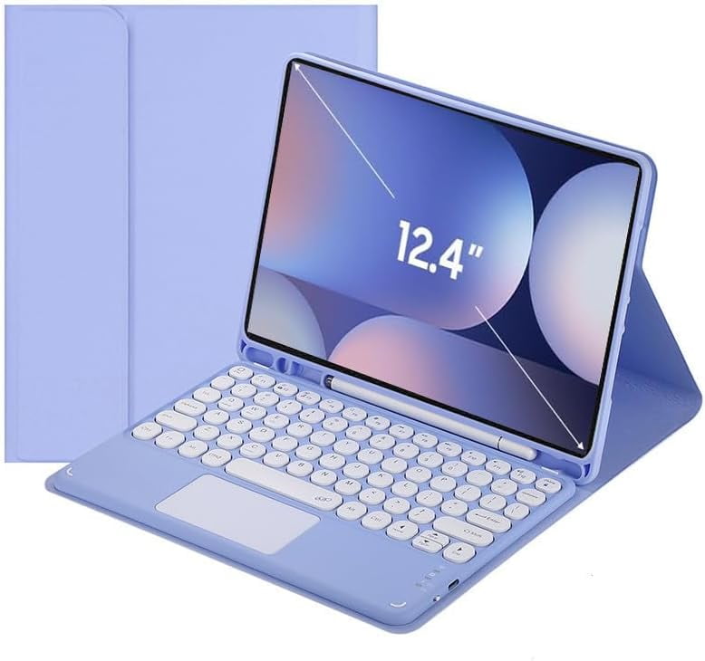 Touch Keyboard Case for Samsung Galaxy Tab S10+ Plus/ S9 FE+ Plus/Galaxy Tab S9+ Plus 12.4”, with Pencil Holder - Magnetically Detachable Touch Bluetooth Keyboard