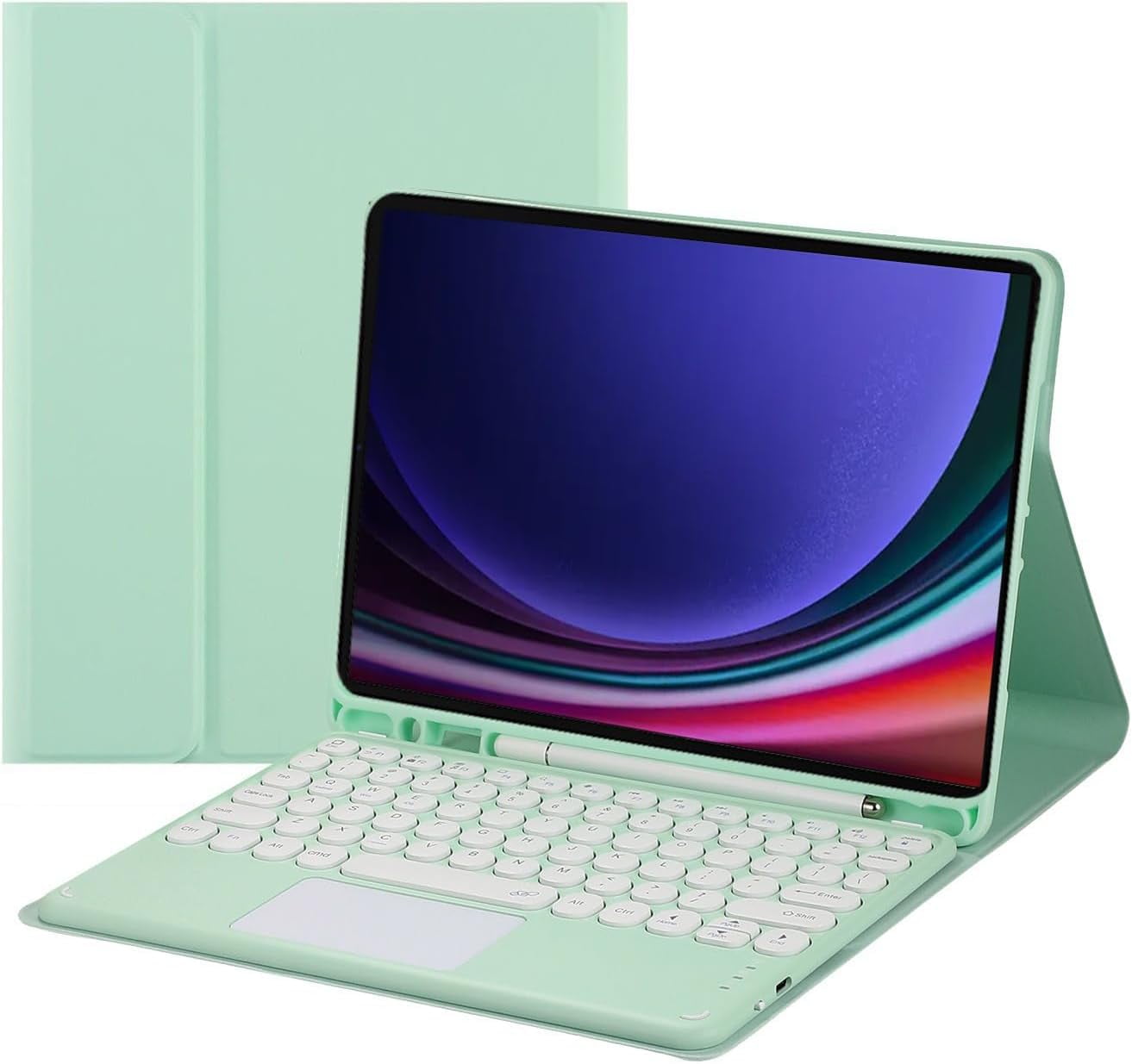 Touch Keyboard Case for Samsung Galaxy Tab S10 Ultra / S9 Ultra / S8 Ultra 14.6 inch, with Pencil Holder - Magnetically Detachable Touch Bluetooth Keyboard