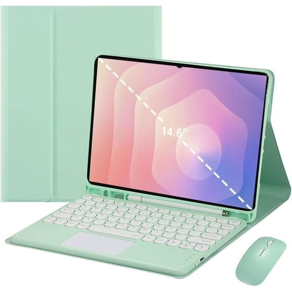 Touch Keyboard Case for Samsung Galaxy Tab S11 Ultra (14.6-inch) 2025 Model (SM-X930/SM-X936B), with Mouse - Magnetically Detachable Touch Bluetooth Keyboard