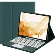 Touch Keyboard Case for Samsung Galaxy Tab S8+ 2022/S7 FE 2021/S7+ 2020 12.4 Inch, with Pencil Holder - Magnetically Detachable Touch Bluetooth Keyboard
