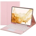 thumbnail image 1 of Touch Keyboard Case for Samsung Galaxy Tab S8 Plus 2022/S7 FE 2021/S7 Plus 2020 12.4 Inch, with Pencil Holder - Magnetically Detachable Touch Bluetooth Keyboard (Pink), 1 of 13