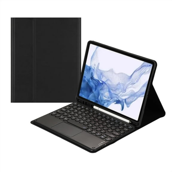 Touch Keyboard Case for Samsung Galaxy Tab S8/Tab S7 11 Inch (Model SM-X700/X706/T870/T875/T878), with Pencil Holder, Detachable Magnetic Bluetooth Keyboard