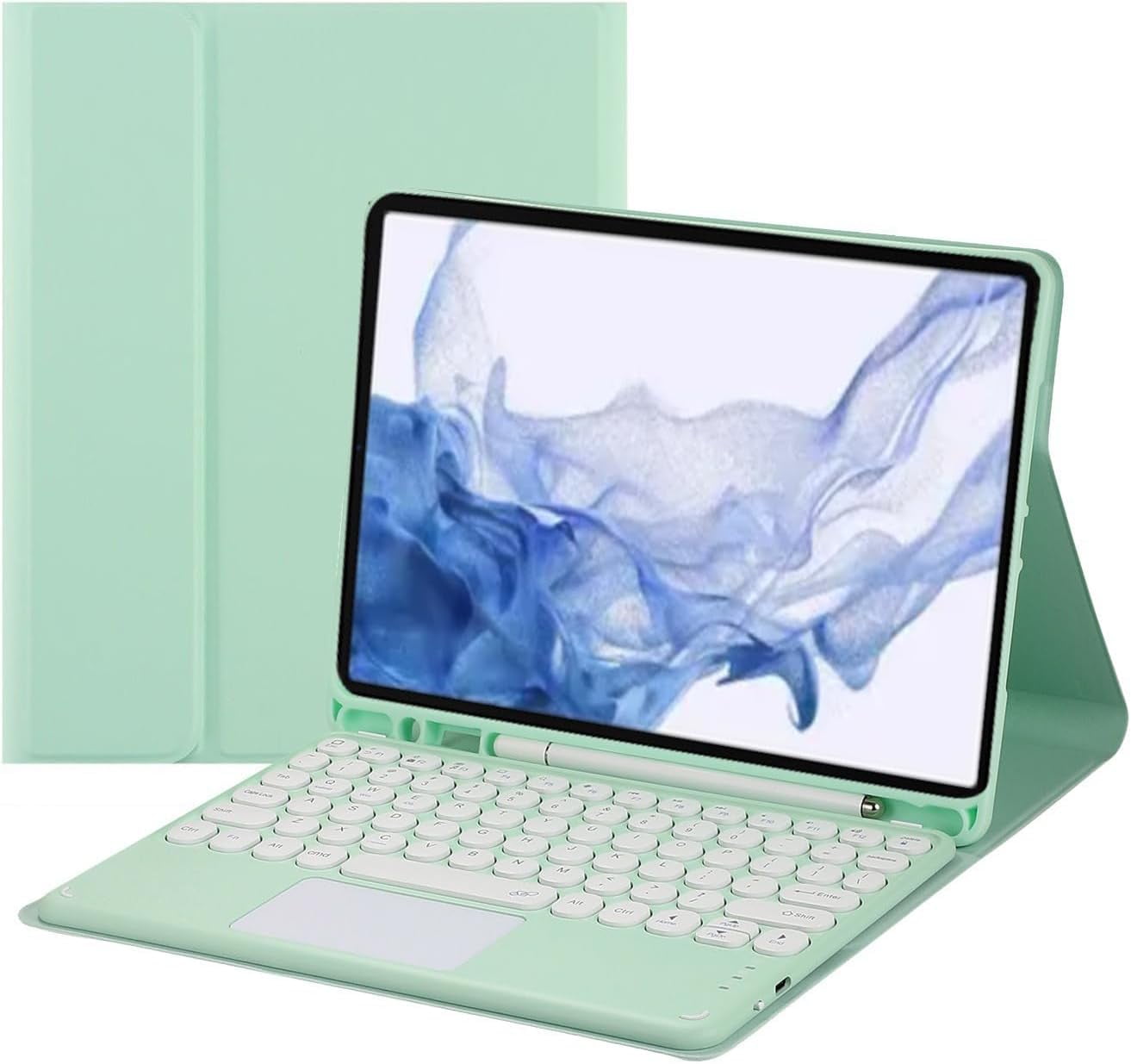 Touch Keyboard Case for Samsung Galaxy Tab S9 FE 10.9" (SM-X510/SM-X516B/SM-X518U)/ Samsung Galaxy Tab S9 11" 2023, with Pencil Holder - Magnetically Detachable Touch Bluetooth Keyboard
