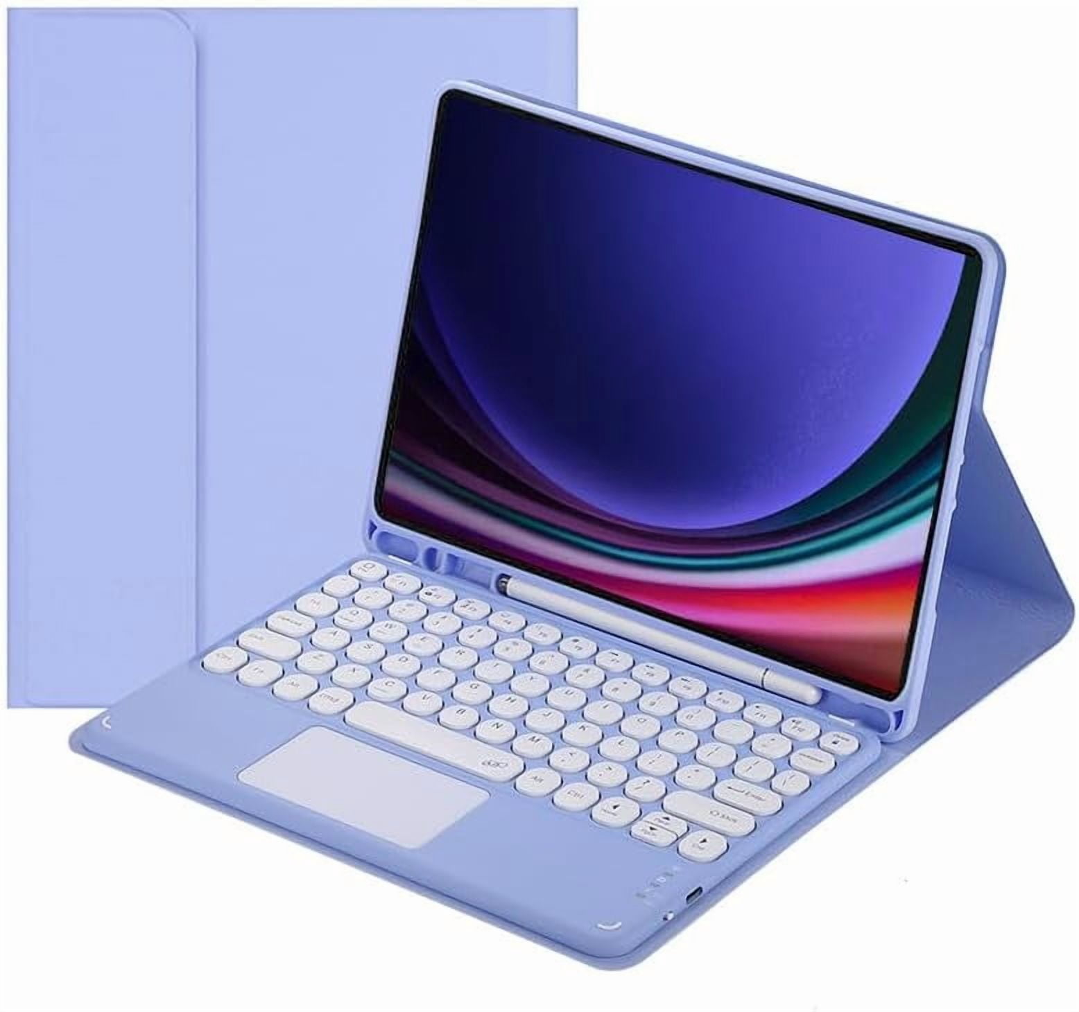 Touch Keyboard Case for Samsung Galaxy Tab S9 FE 10.9" (SM-X510/SM-X516B/SM-X518U)/ Samsung Galaxy Tab S9 11" 2023, with Pencil Holder - Magnetically Detachable Touch Bluetooth Keyboard