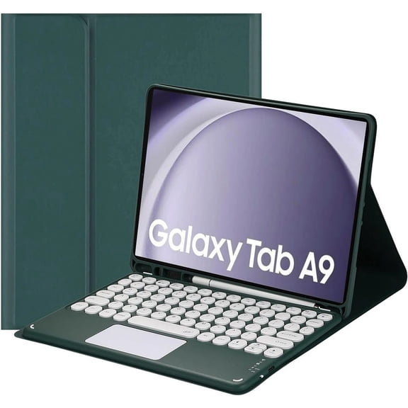 Touch Keyboard Case for Samsung Galaxy Tab A9 8.7'' 2023 (SM-X110/X115/X117), with Pencil Holder - Magnetically Detachable Touch Bluetooth Keyboard