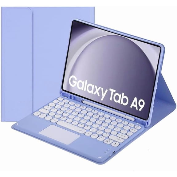 Touch Keyboard Case for Samsung Galaxy Tab A9 8.7'' 2023 (SM-X110/X115/X117), with Pencil Holder - Magnetically Detachable Touch Bluetooth Keyboard