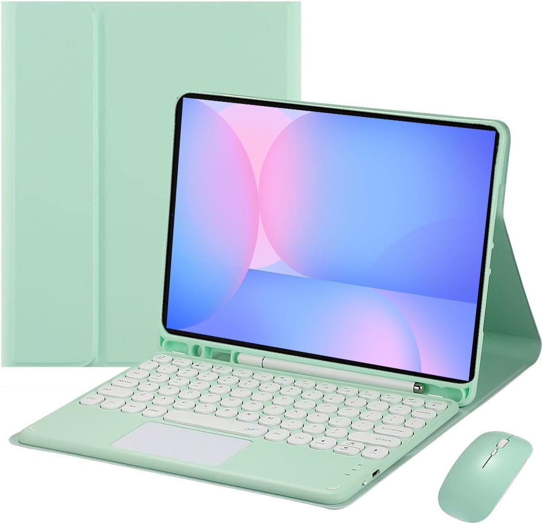 Touch Keyboard Case for Samsung Galaxy Tab S10 FE/ S9 FE 5G 10.9 Inch/Tab S9 11 Inch, with Mouse - Magnetically Detachable Touch Bluetooth Keyboard