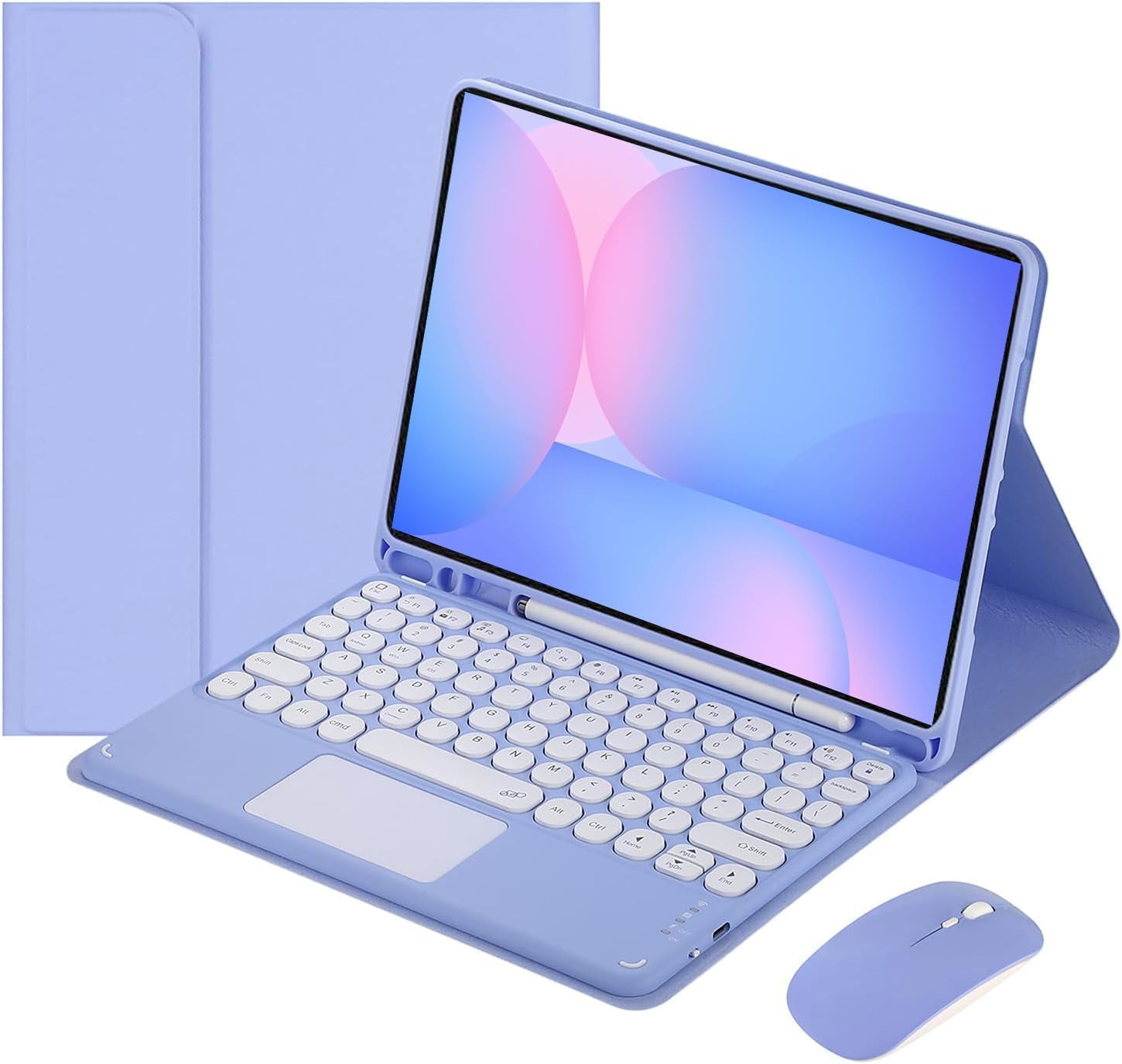Touch Keyboard Case for Samsung Galaxy Tab S10 FE/ S9 FE 5G 10.9 Inch/Tab S9 11 Inch, with Mouse - Magnetically Detachable Touch Bluetooth Keyboard
