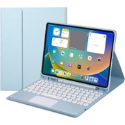Touch Keyboard Case for iPad 10th Generation 10.9 Inch Tablet 2022 Release with Pencil Holder - Magnetically Detachable Touch Bluetooth Keyboard