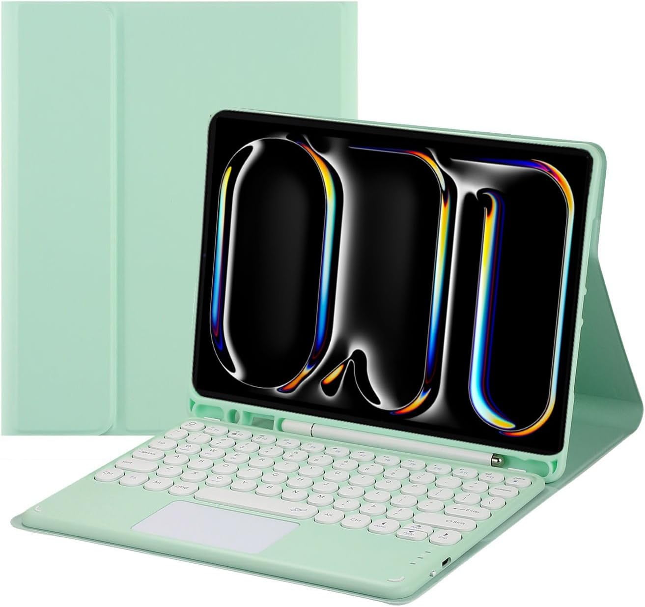 Touch Keyboard Case for iPad Pro 11 Inch 2024 (5th Generation) with Pencil Holder - Magnetically Detachable Touch Bluetooth Keyboard