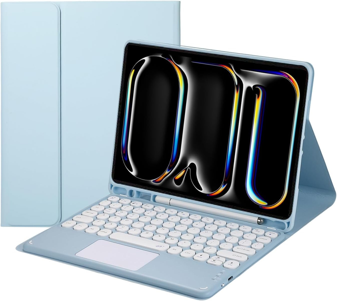 Touch Keyboard Case for iPad Pro 13 Inch 2024 (M4) with Pencil Holder - Magnetically Detachable Touch Bluetooth Keyboard