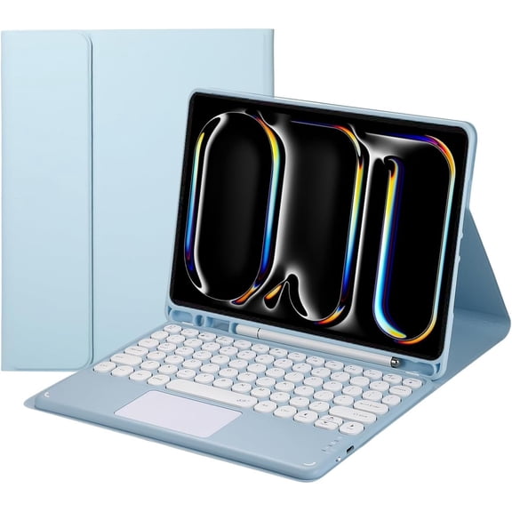 Touch Keyboard Case for iPad Pro 13 Inch 2024 (M4) with Pencil Holder - Magnetically Detachable Touch Bluetooth Keyboard