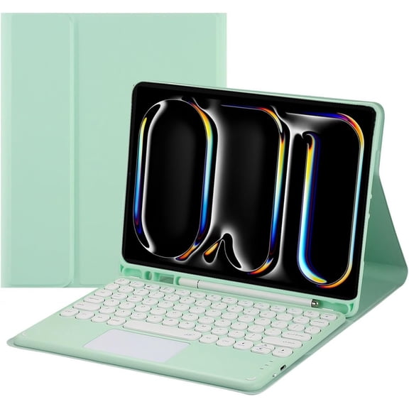 Touch Keyboard Case for iPad Pro 13 Inch 2024 (M4) with Pencil Holder - Magnetically Detachable Touch Bluetooth Keyboard