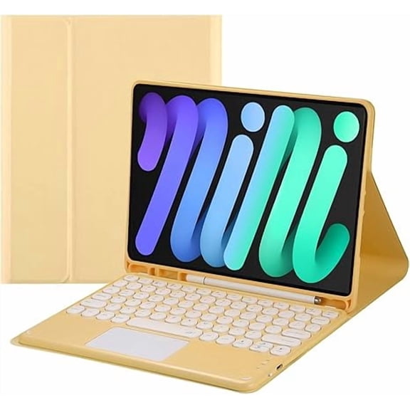 Touch Keyboard Case for iPad mini 7 2024 / iPad mini 6 8.3-inch (Yellow)