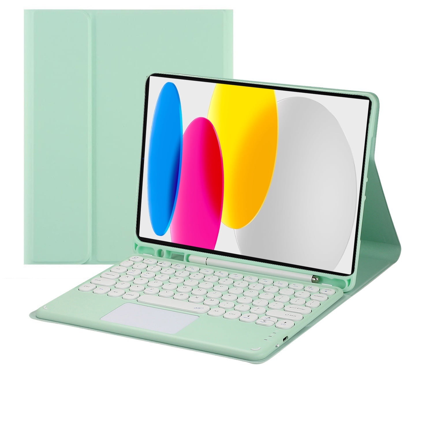Touch Keyboard Case for iPad (A16) 11th Generation 11 Inch (2025), iPad 10th Generation 10.9 Inch (2022) with Pencil Holder - Magnetically Detachable Touch Bluetooth Keyboard