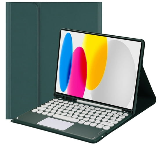 Touch Keyboard Case for iPad (A16) 11th Generation 11 Inch (2025), iPad 10th Generation 10.9 Inch (2022) with Pencil Holder - Magnetically Detachable Touch Bluetooth Keyboard