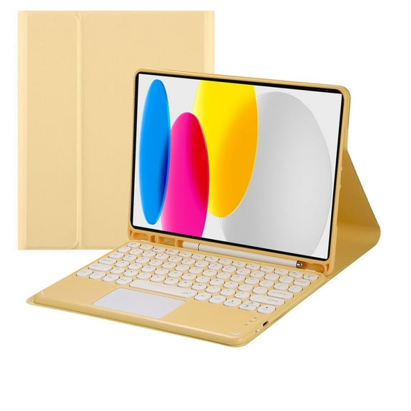 Touch Keyboard Case for iPad (A16) 11th Generation 11 Inch (2025), iPad 10th Generation 10.9 Inch (2022) with Pencil Holder - Magnetically Detachable Touch Bluetooth Keyboard
