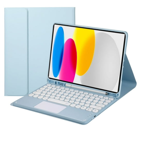 Touch Keyboard Case for iPad (A16) 11th Generation 11 Inch (2025), iPad 10th Generation 10.9 Inch (2022) with Pencil Holder - Magnetically Detachable Touch Bluetooth Keyboard