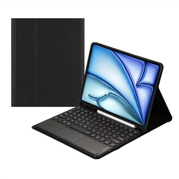 Touch Keyboard Case for iPad Air 11-inch M3 (2025) / M2 (2024), iPad Air 5th (2022) / 4th Generation (2020) 10.9 Inch with Pencil Holder - Magnetically Detachable Touch Bluetooth Keyboard